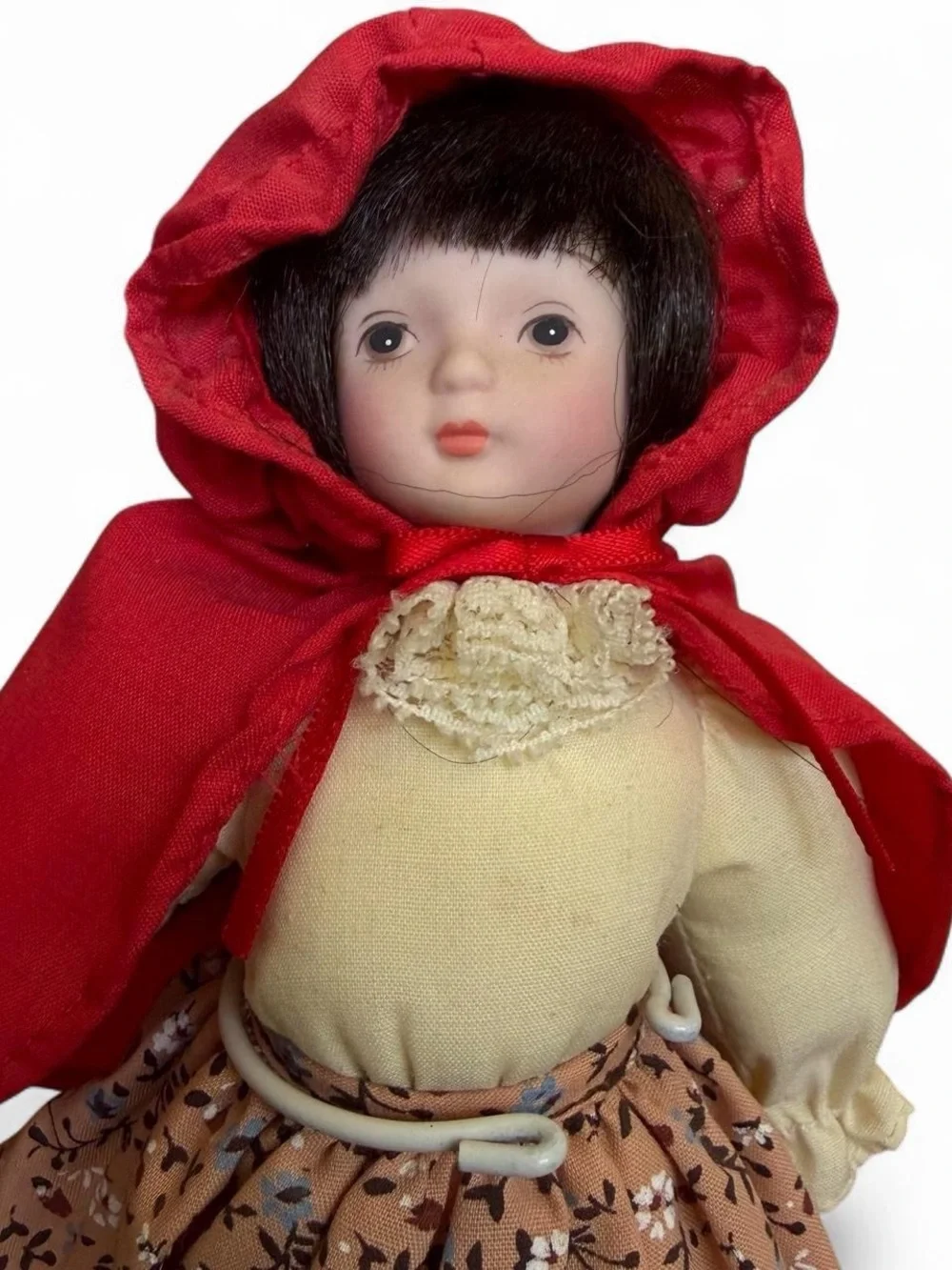 Vintage Russ Berrie Porcelain Doll Red Riding Hood Doll with original box  7.5”